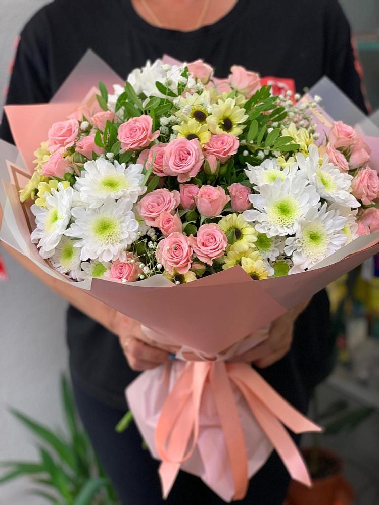 Букет цветов из: Розы и Хризантемы в Архаре