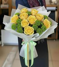 Букет цветов из:  Хризантемы и Розы в Архаре