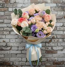 Букет цветов из:  Розы, Лизиантусы и Гвоздики в Архаре